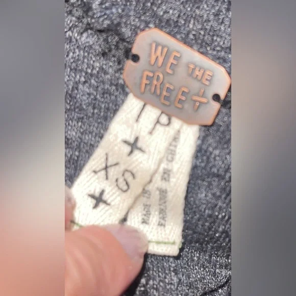 Free People We The Free Split-Back Turtleneck Pullover Top XS Dark Gray - Picture 8 of 8